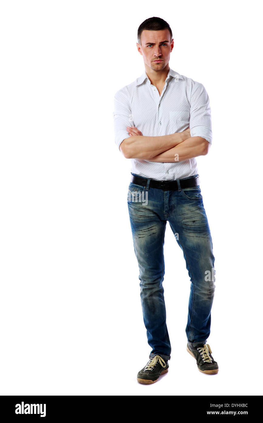 Full-length portrait of a confident man standing over white background Stock Photo