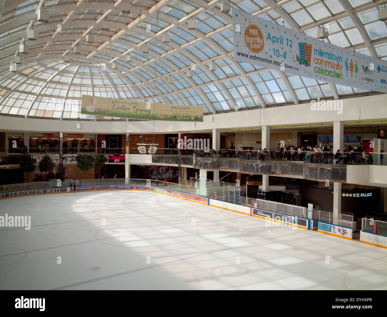 A view of the Ice Palace skating rink at West Edmonton Mall in Edmonton, Alberta, Canada. Stock Photo