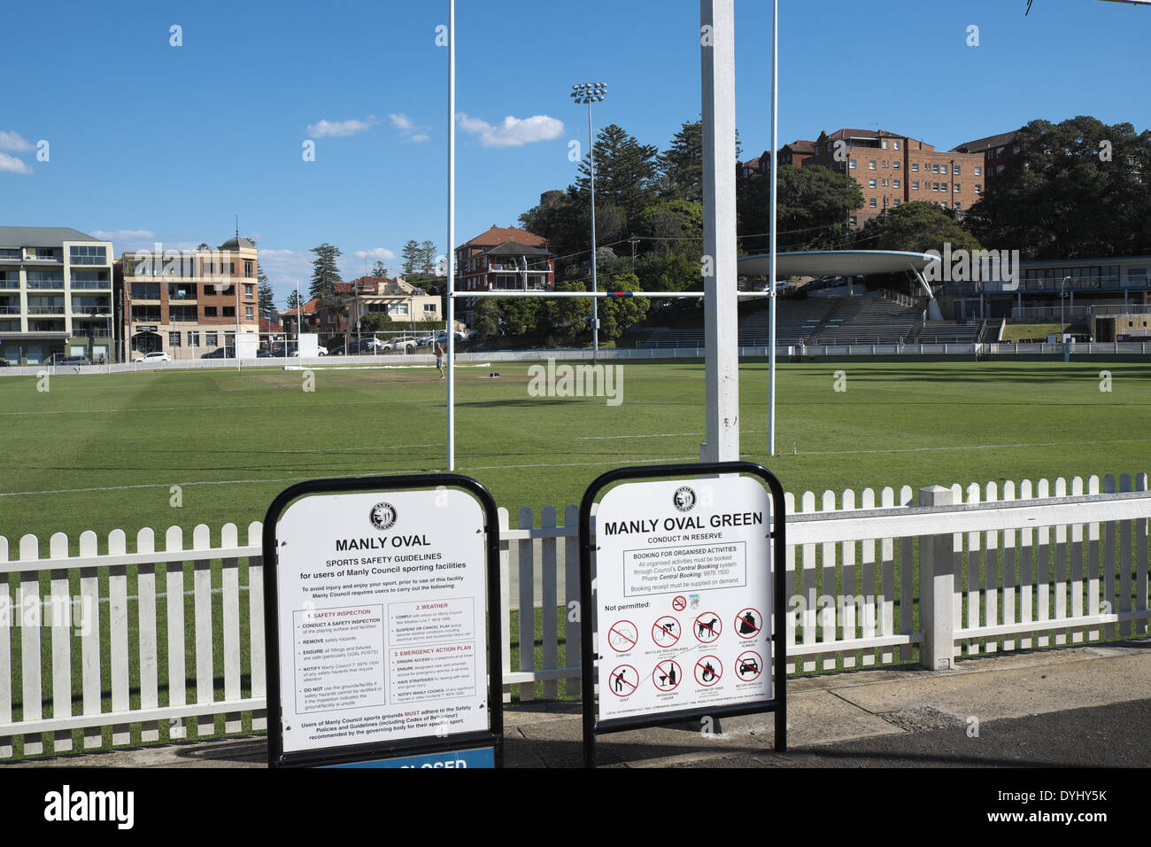 football oval sports ground on pittwater road,manly,sydney,australia Stock Photo