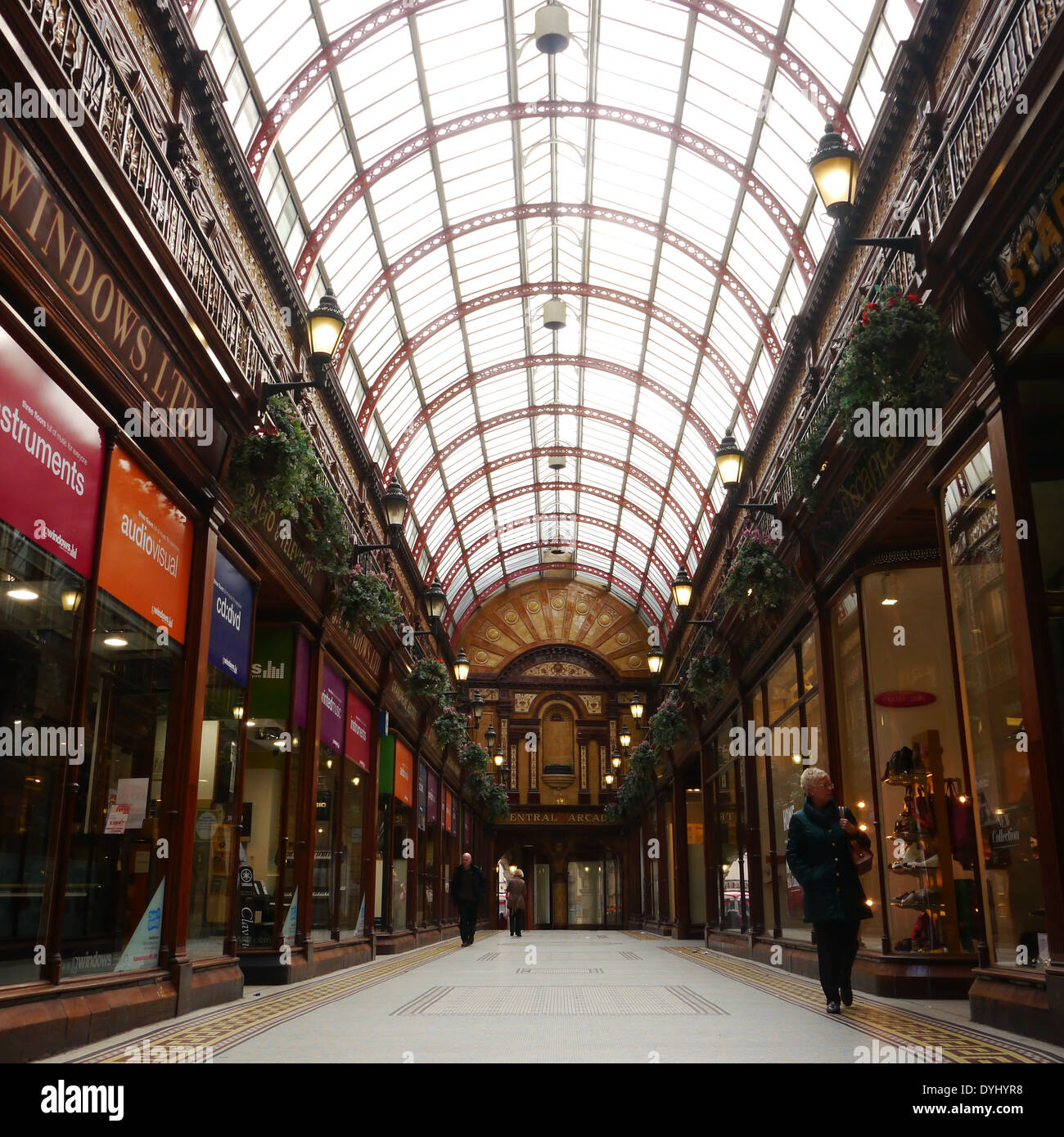 View of ornate historic Central Arcade (aka Windows Arcade), a popular