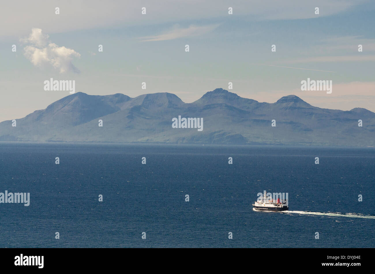 small isles ferry service heading out to rum and eigg from mallaig Stock Photo
