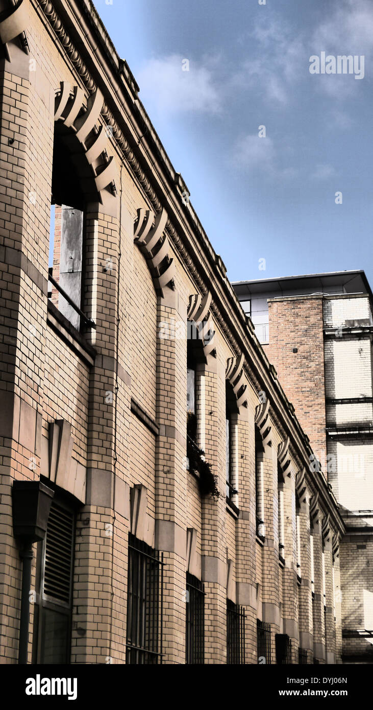 Creative image of architecture / architectural aspects of semi-derelict building, Newcastle upon Tyne, England, UK Stock Photo
