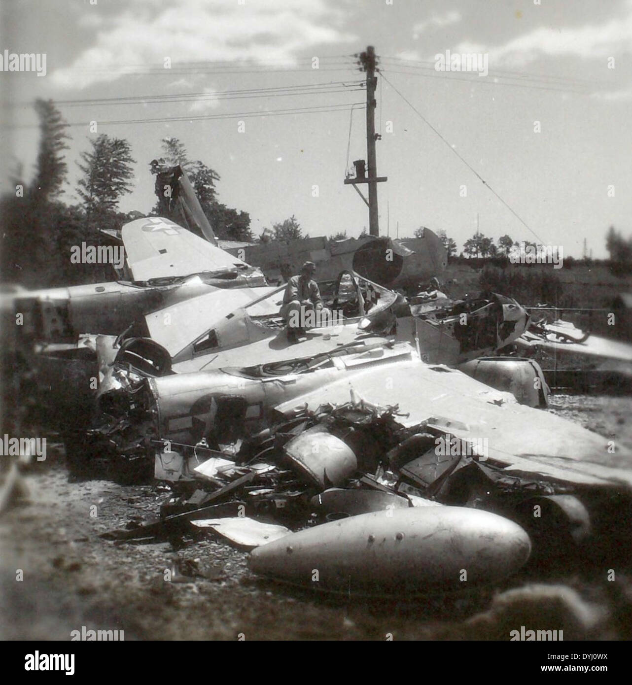 15 Daniels Album P-38 in Boneyard Stock Photo