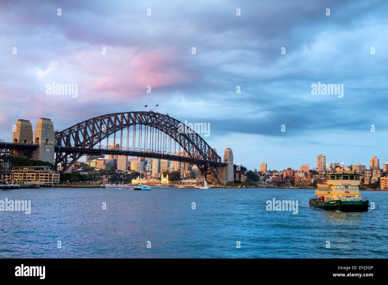 Sydney Australia,Sydney Harbour Bridge,harbor,Parramatta River,water,ferry,AU140307142 Stock Photo
