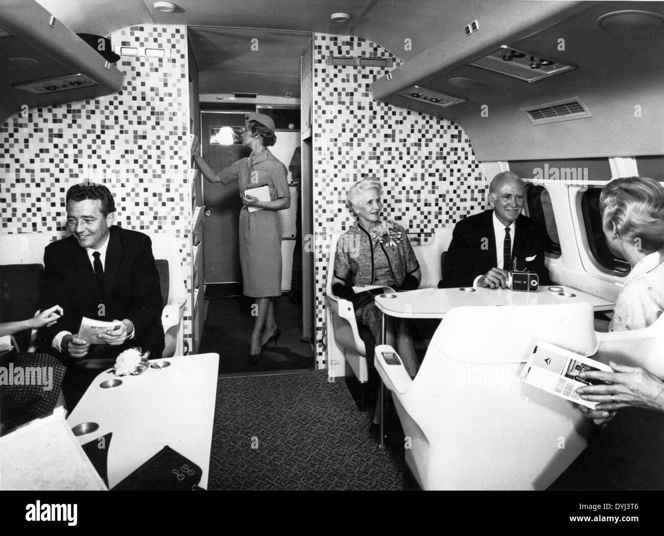 Convair 880 mock-up interior Stock Photo