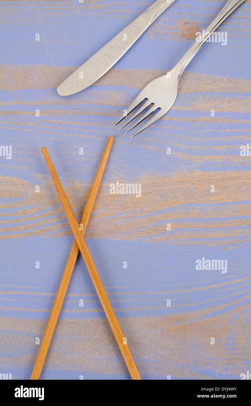 Chopsticks culture fork knife cutlery hires stock photography and