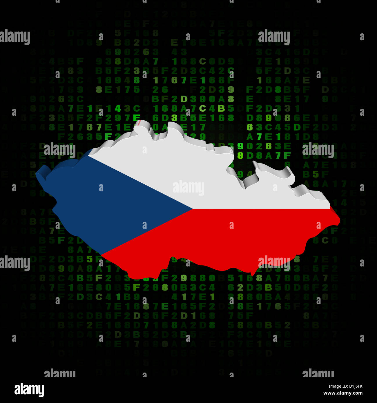 Czech Republic map flag on hex code illustration Stock Photo Alamy