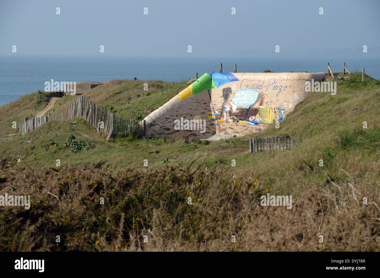 WW2: remains of the German Atlantic wall in Brittany. Bunker in Guidel. Stock Photo