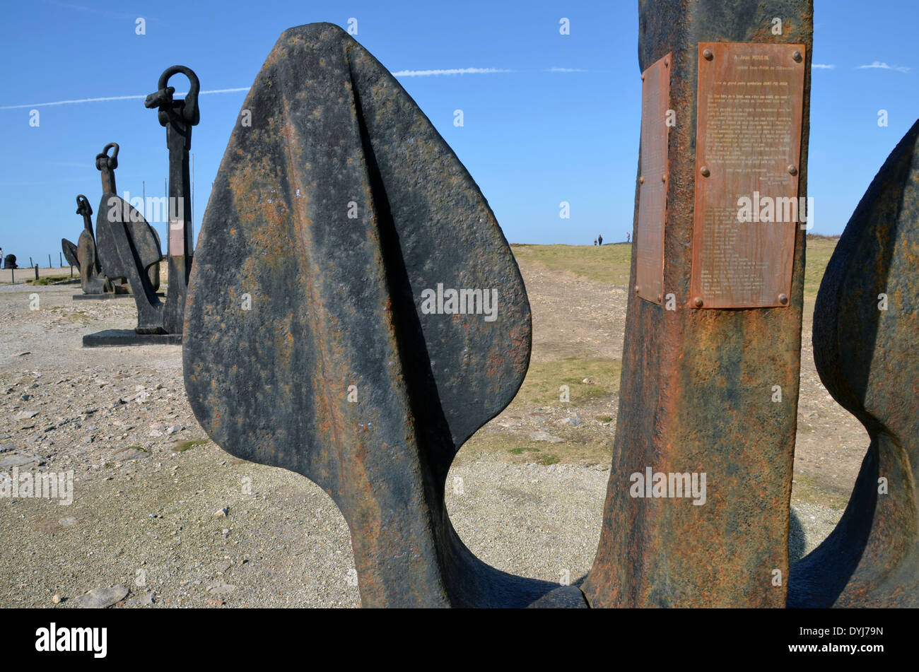 WW2: remains of the German Atlantic wall in Brittany. Monument to the sailors killed in action during the Atlantic battle. Stock Photo
