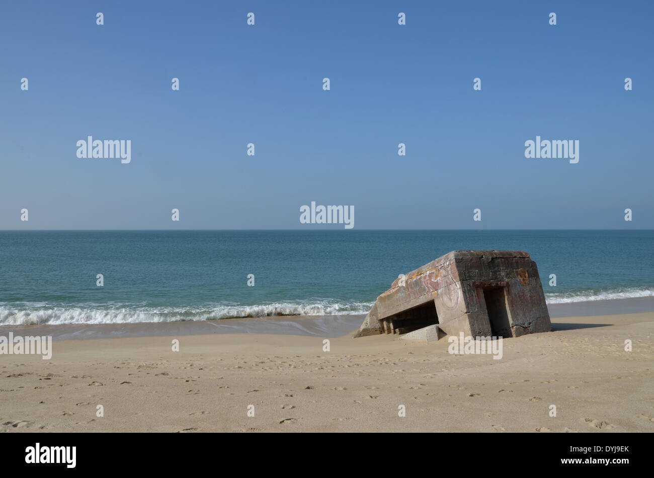 WW2: remains of the German Atlantic wall in Brittany. Bunker in Trevignon near Concarneau. Stock Photo