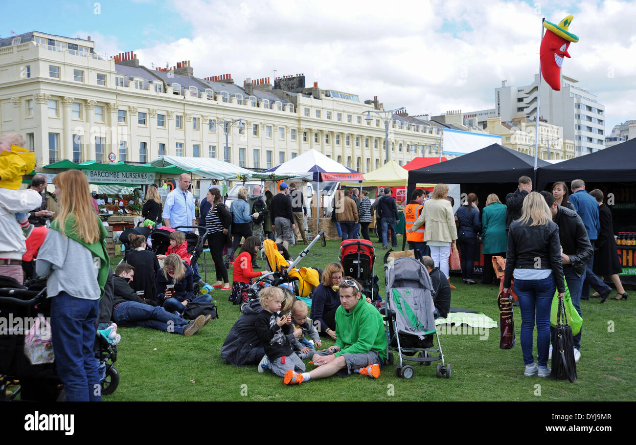 Crowds enjoy a picnic at the Brighton and Hove Food and Drink Festival held on the seafront 