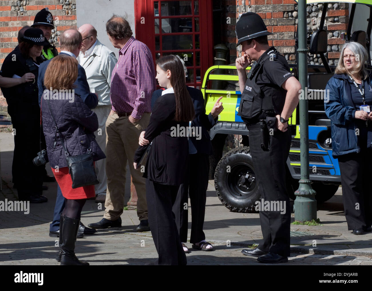 Suffolk Constabulary public meet and greet in Eye a Suffolk market town Stock Photo