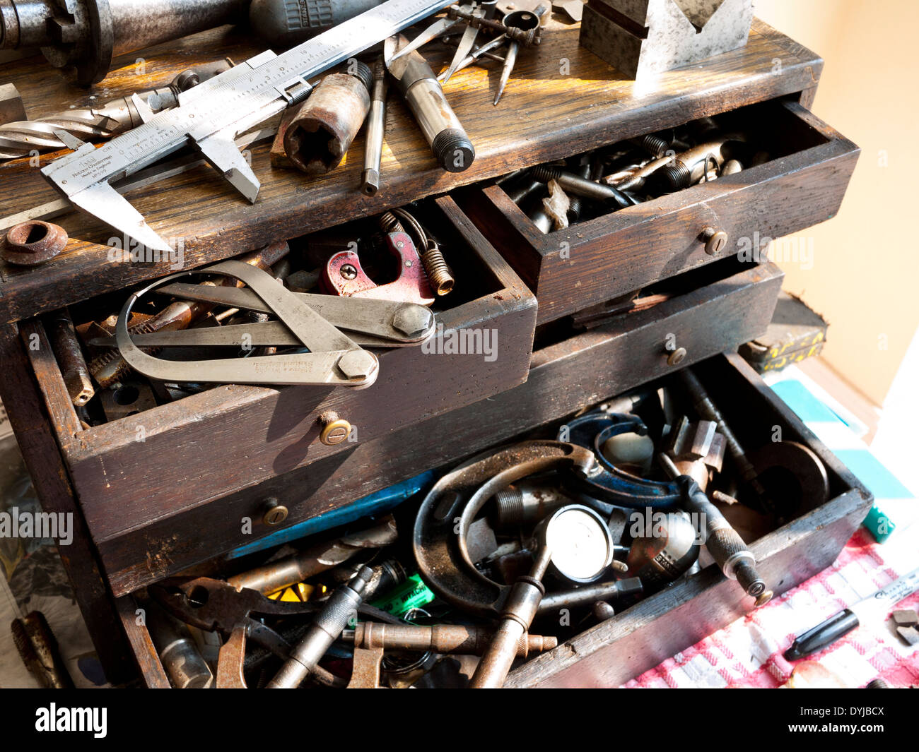 Old Engineering Toolmakers and tools Stock Photo 68630938 Alamy