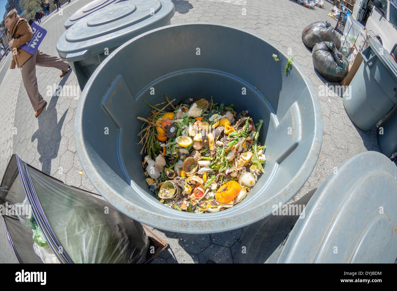 Compost collection at the Greenmarket in Union Square in New York on Wednesday, April 16, 2014