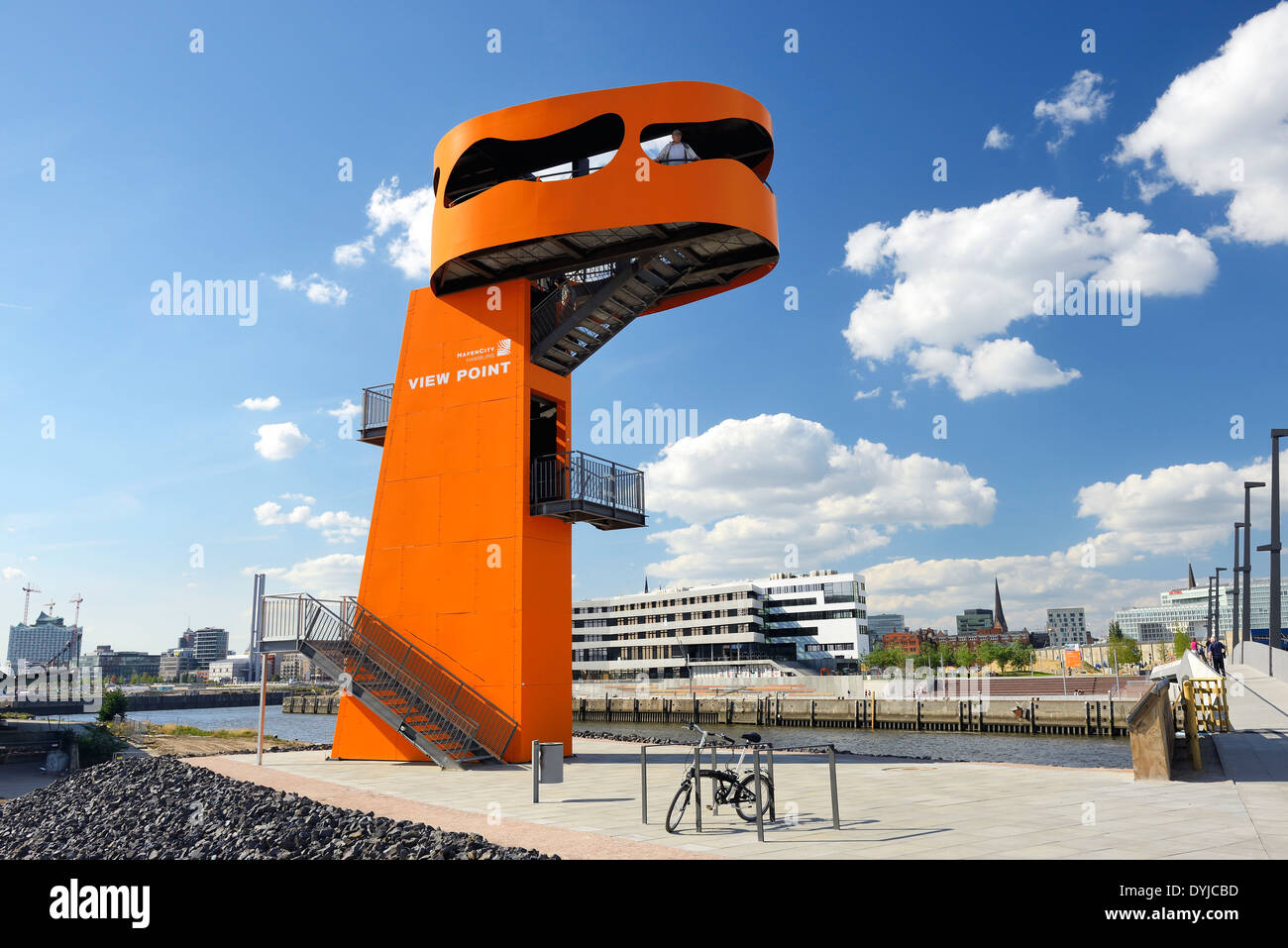 Aussichtsturm View Point am Baakenhafen in der Hafencity von Hamburg, Deutschland, Europa Stock Photo