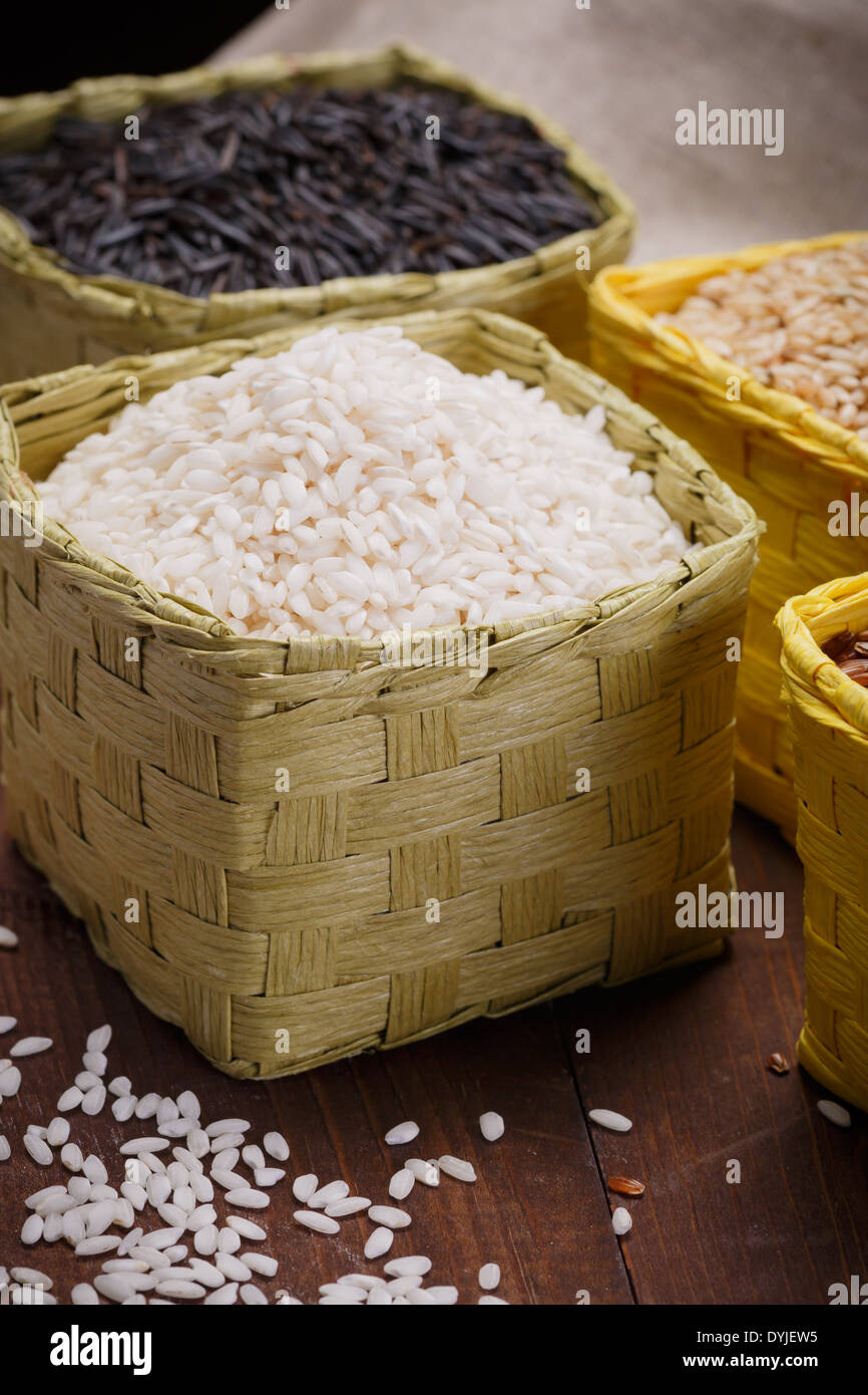rice in baskets Stock Photo Alamy