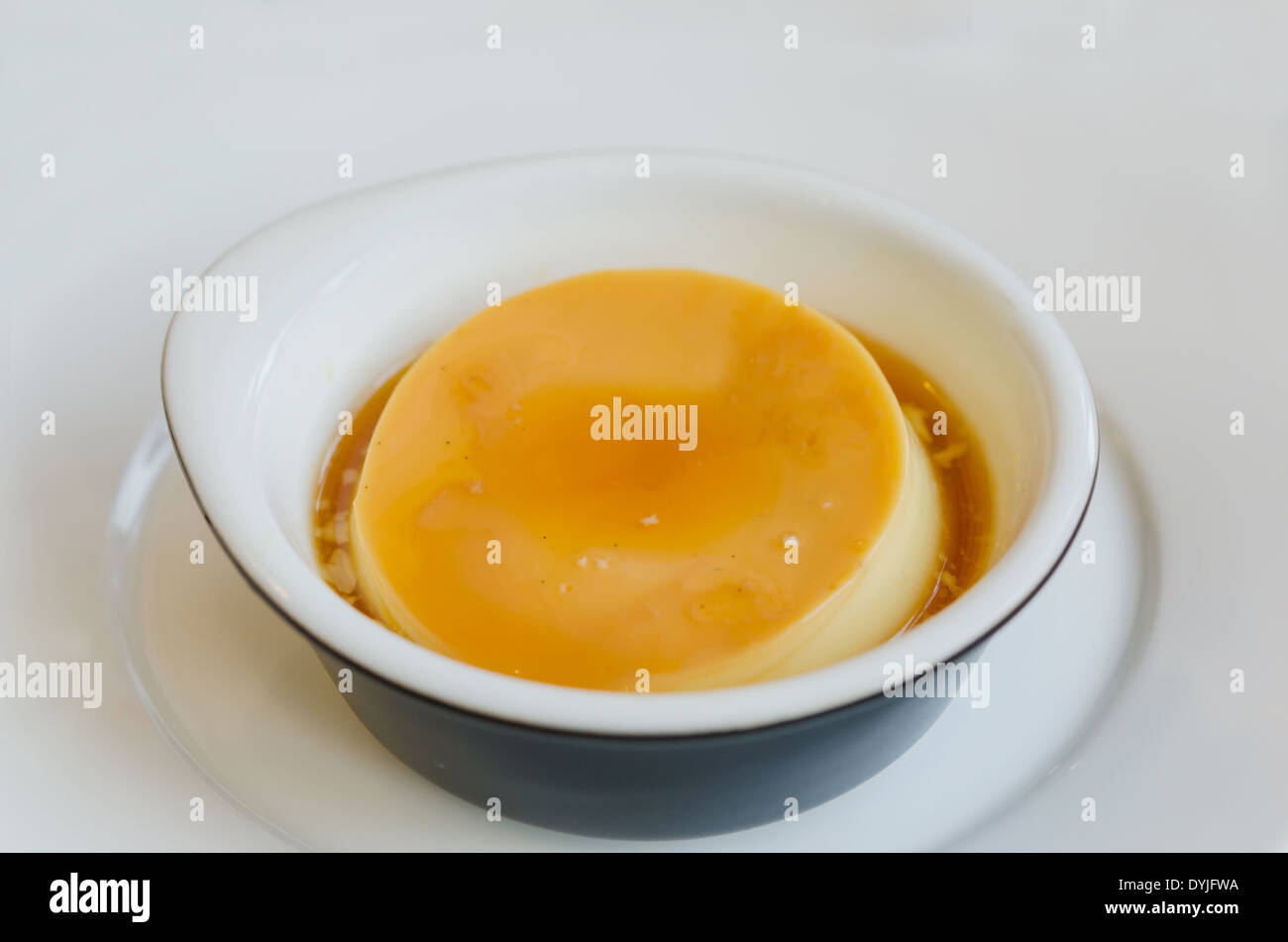 Creme caramel , Custard pudding flan in a bowl Stock Photo