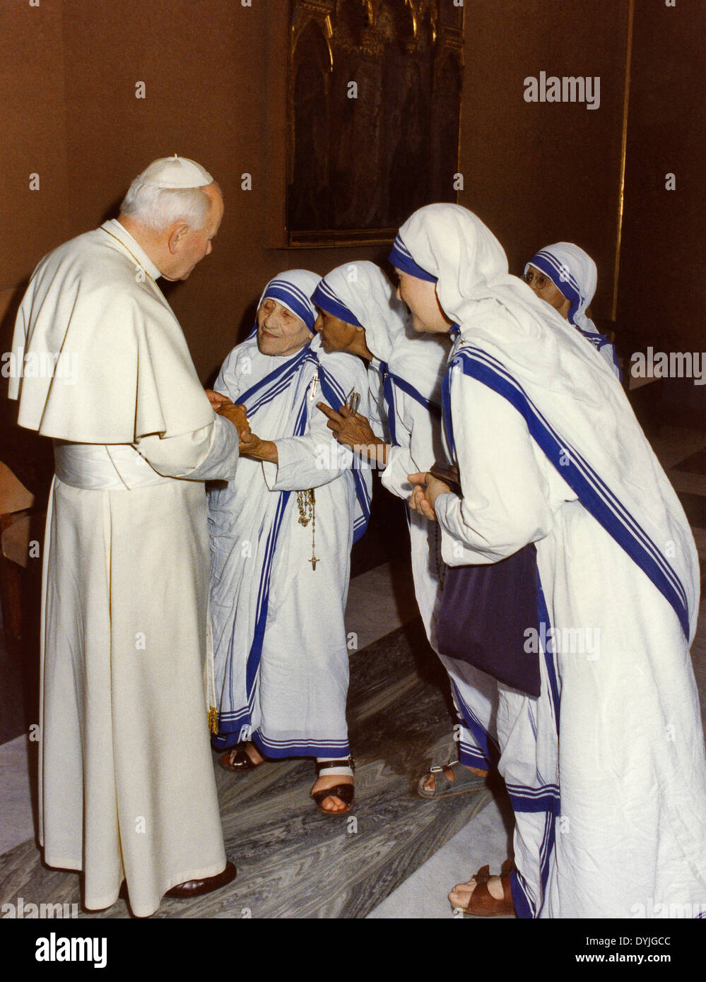 John Paul II and Mother Teresa of Calcutta Stock Photo