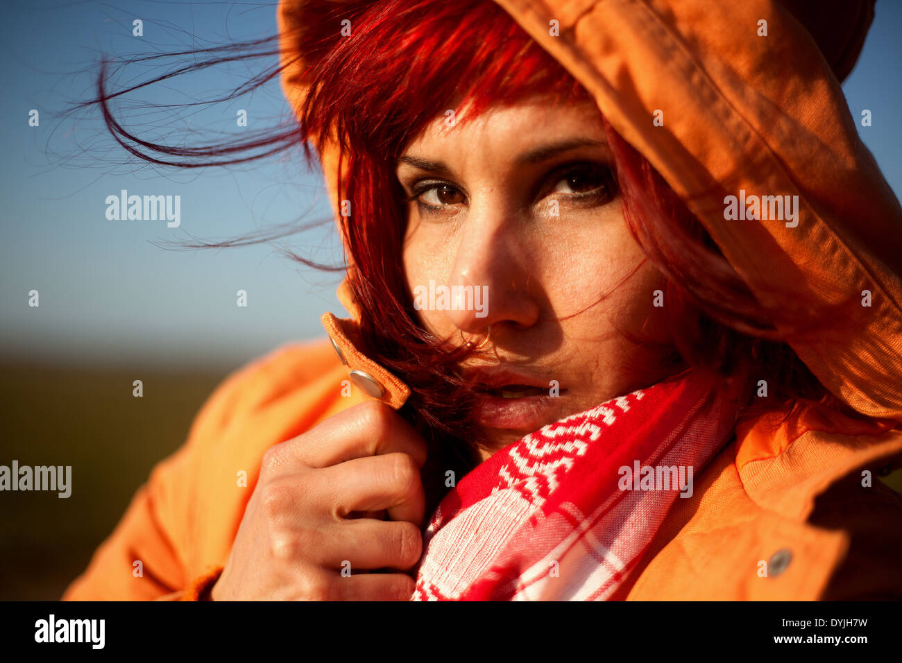 Woman in blue wrap hi-res stock photography and images - Alamy
