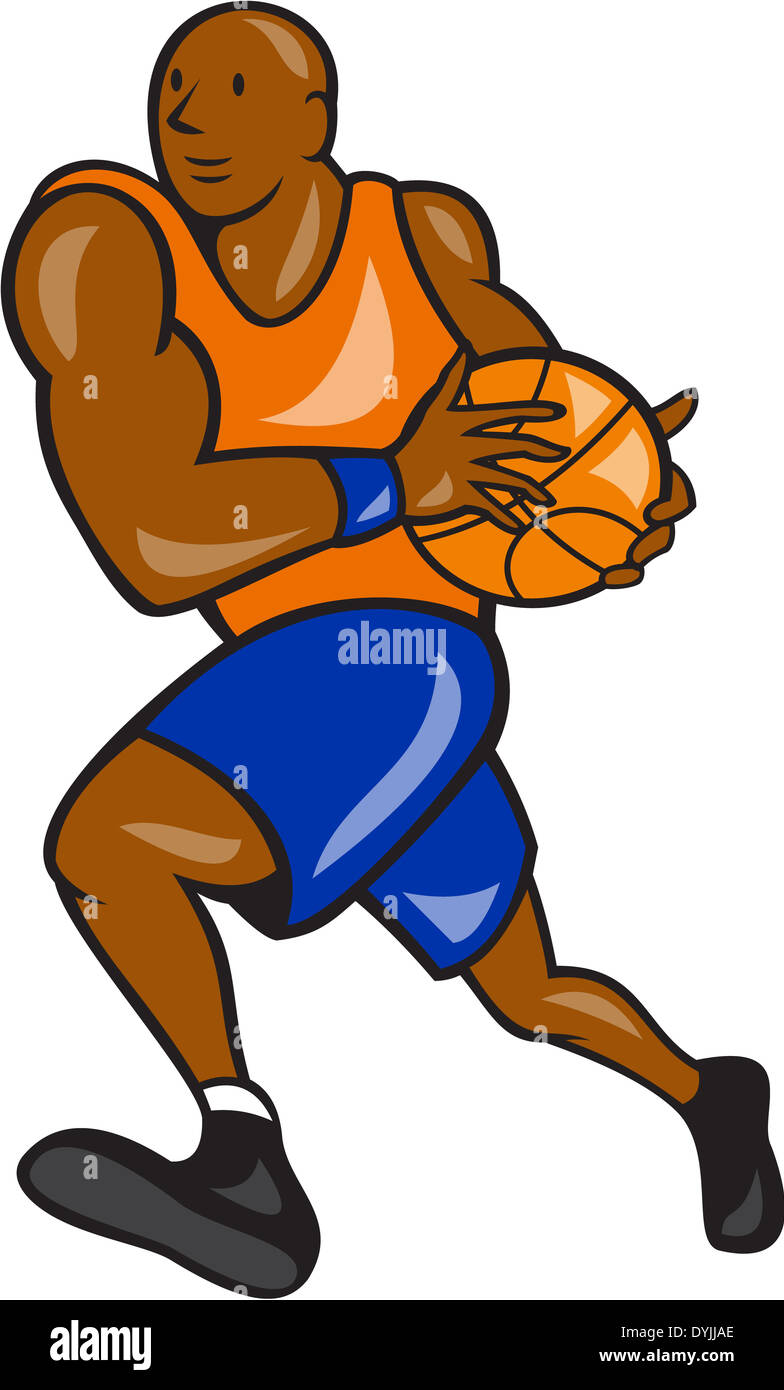 Illustration of a basketball player holding ball lay up on isolated ...