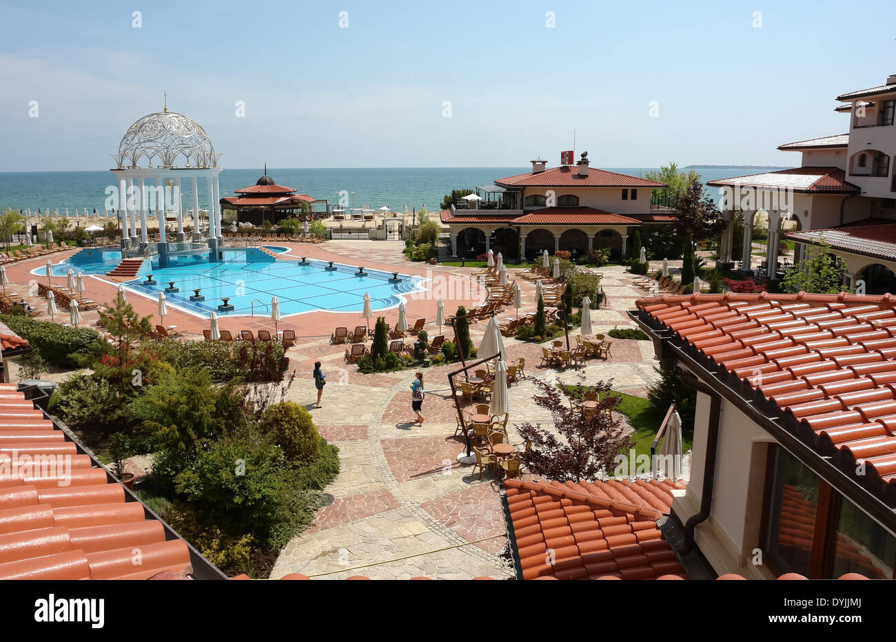 The hotel on the Sunny Beach in Bulgaria. Stock Photo