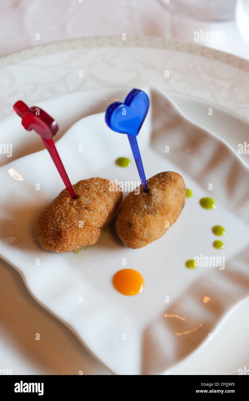 Croquettes, Hervas, Caceres, Extremadura, Spain, Europe Stock Photo