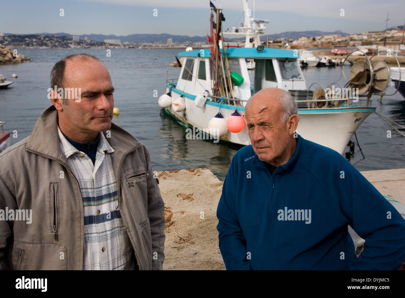Jean-Claude Bianco fisherman and diver Luc Vanrell who found Antoine Saint  Exupery's airplane. Near Marseille, France Stock Photo - Alamy