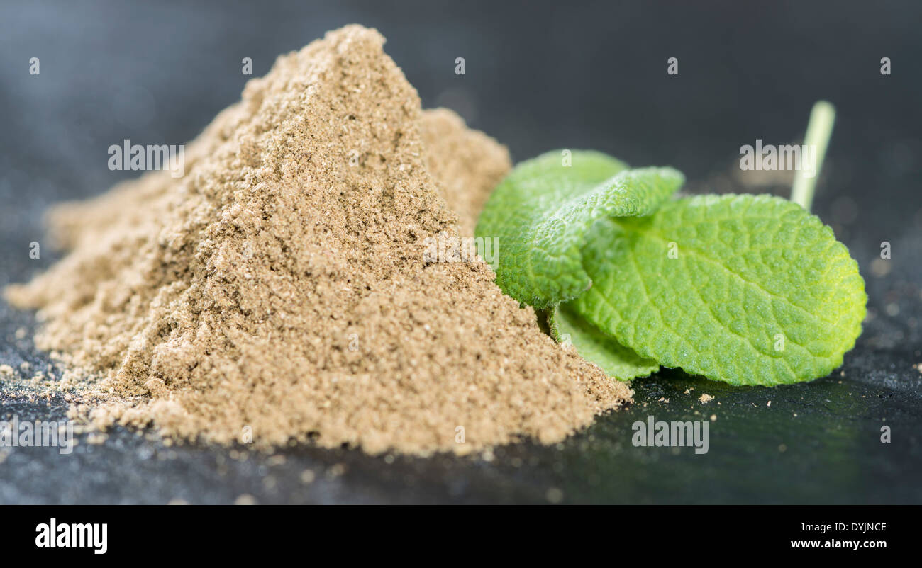 Small portion of Sage Powder (close-up shot Stock Photo - Alamy