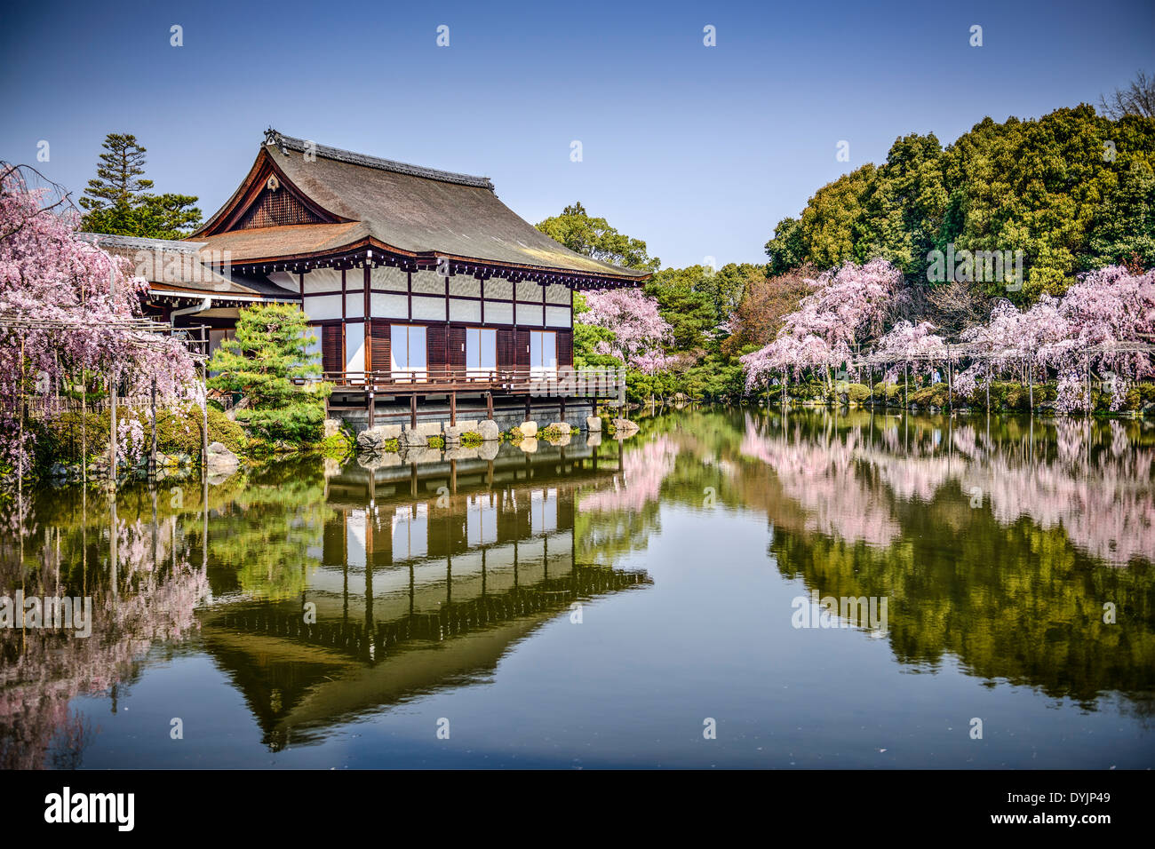 Kyoto, Japan gardens at Heian Shrine. Stock Photo