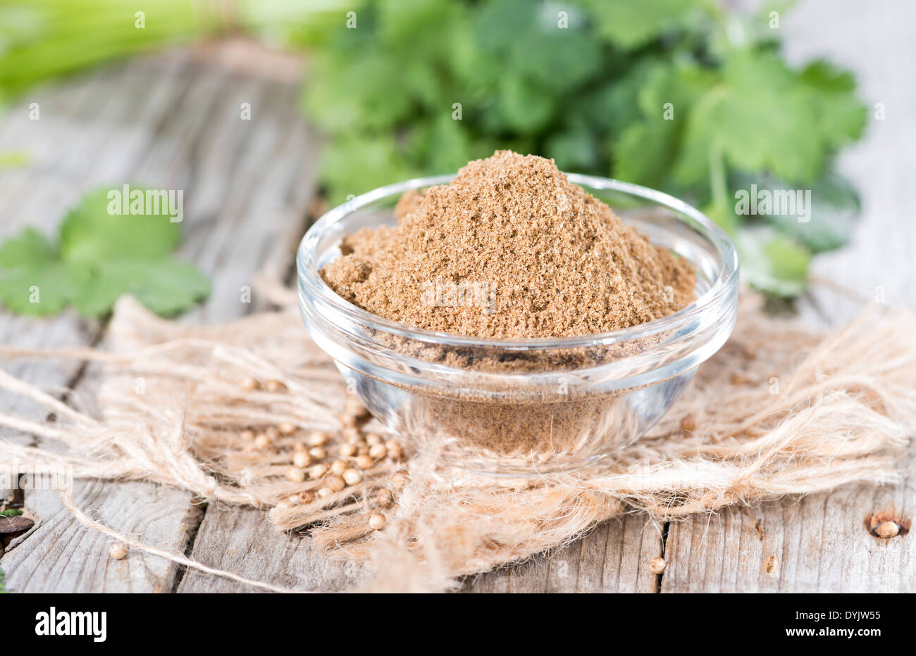 Portion of brown Cilantro Powder (close-up shot Stock Photo - Alamy