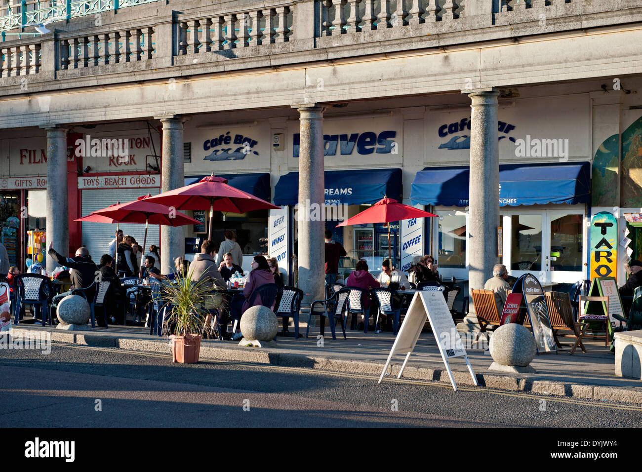 Retail premises in Madeira Drive, Brighton, East Sussex, UK Stock Photo