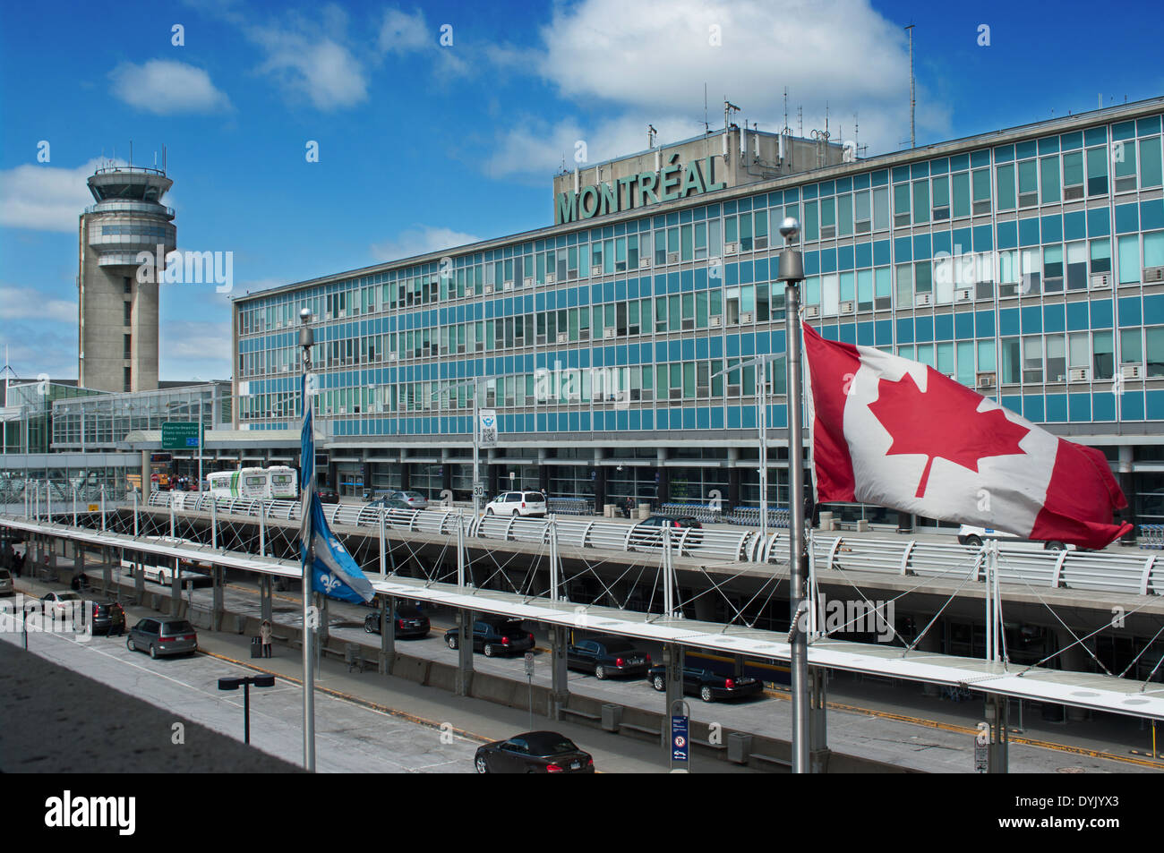 Montreal International Airport building. Airport is named in honor of Pierre Elliott Trudeau, the 15th prime minister  of Canada Stock Photo