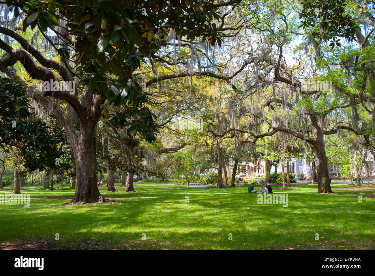 USA Georgia GA Savannah Forsyth Park in th old historic part of the city Stock Photo