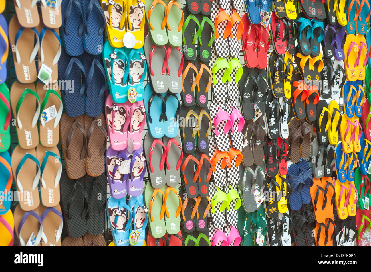 Bangkok, Thailand - Flip flop for sale display Stock Photo - Alamy