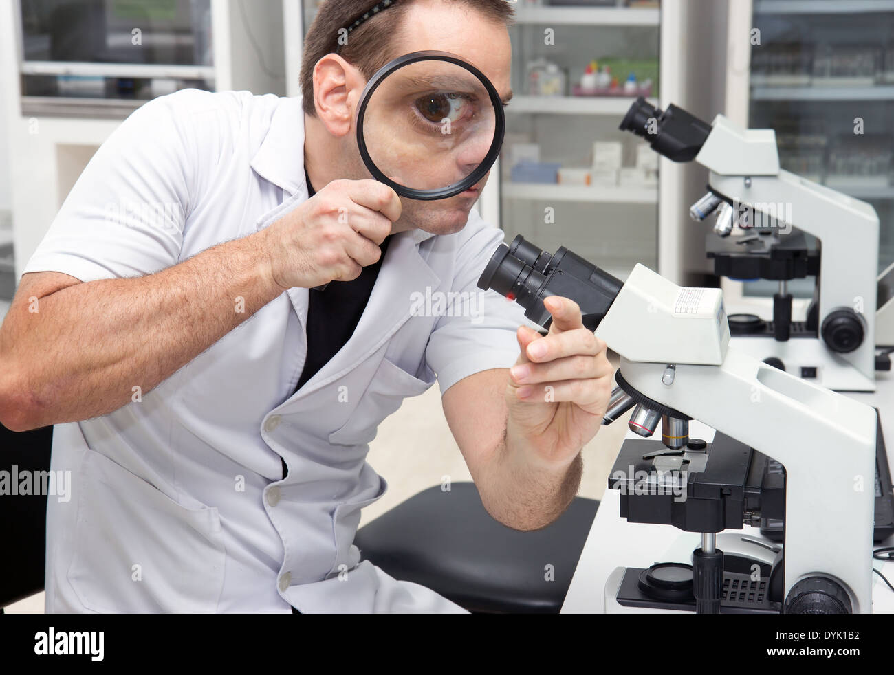 Study bacteria magnifying glass hi-res stock photography and images - Alamy