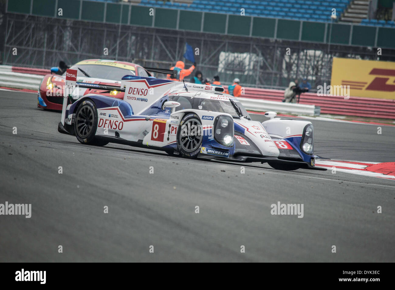 Towcester, UK. 20th Apr, 2014. The #8 Toyota TS 040 - Hybrid driven by ANTHONY DAVIDSON, NICOLAS LAPIERRE and SÉBASTIEN BUEMI during the 6 hours of Silverstone 2014 at Silverstone Circuit in Towcester, United Kingdom. Credit:  Gergo Toth/Alamy Live News Stock Photo