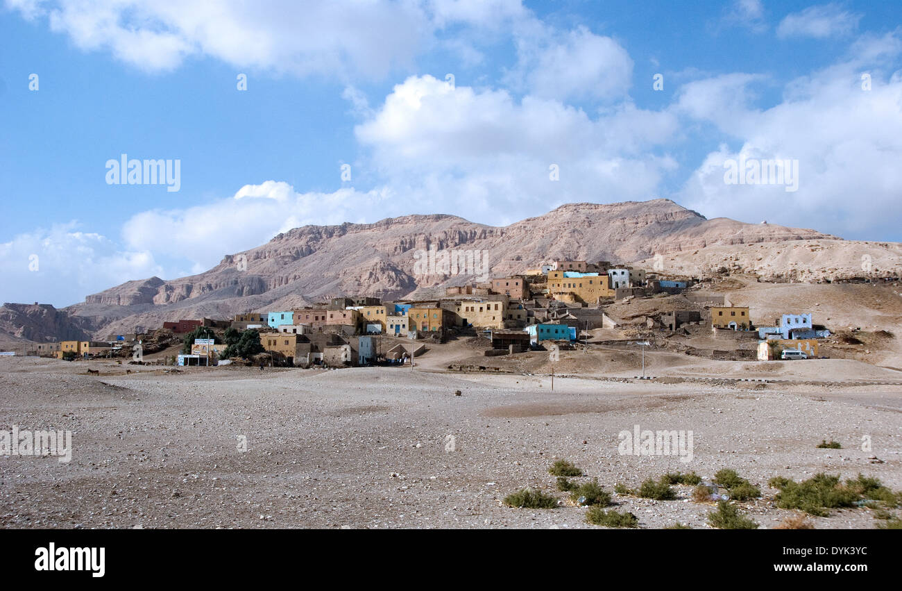 Luxor West Bank, the old village of Kurnet Murai today disappeared. Stock Photo