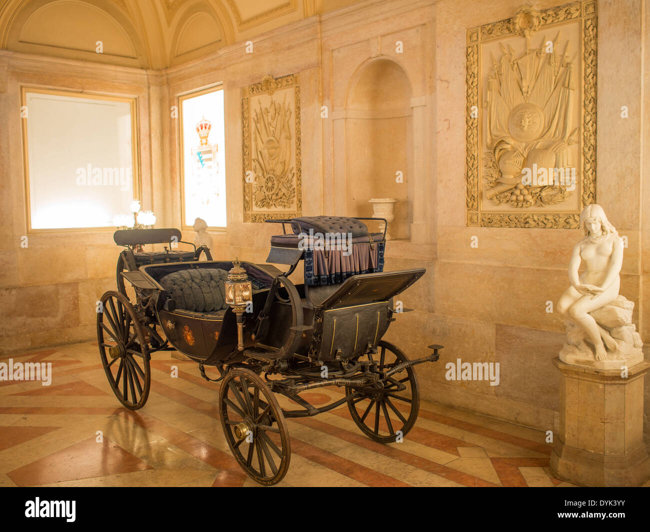 Buggy in hall of Ajuda National Palace Stock Photo