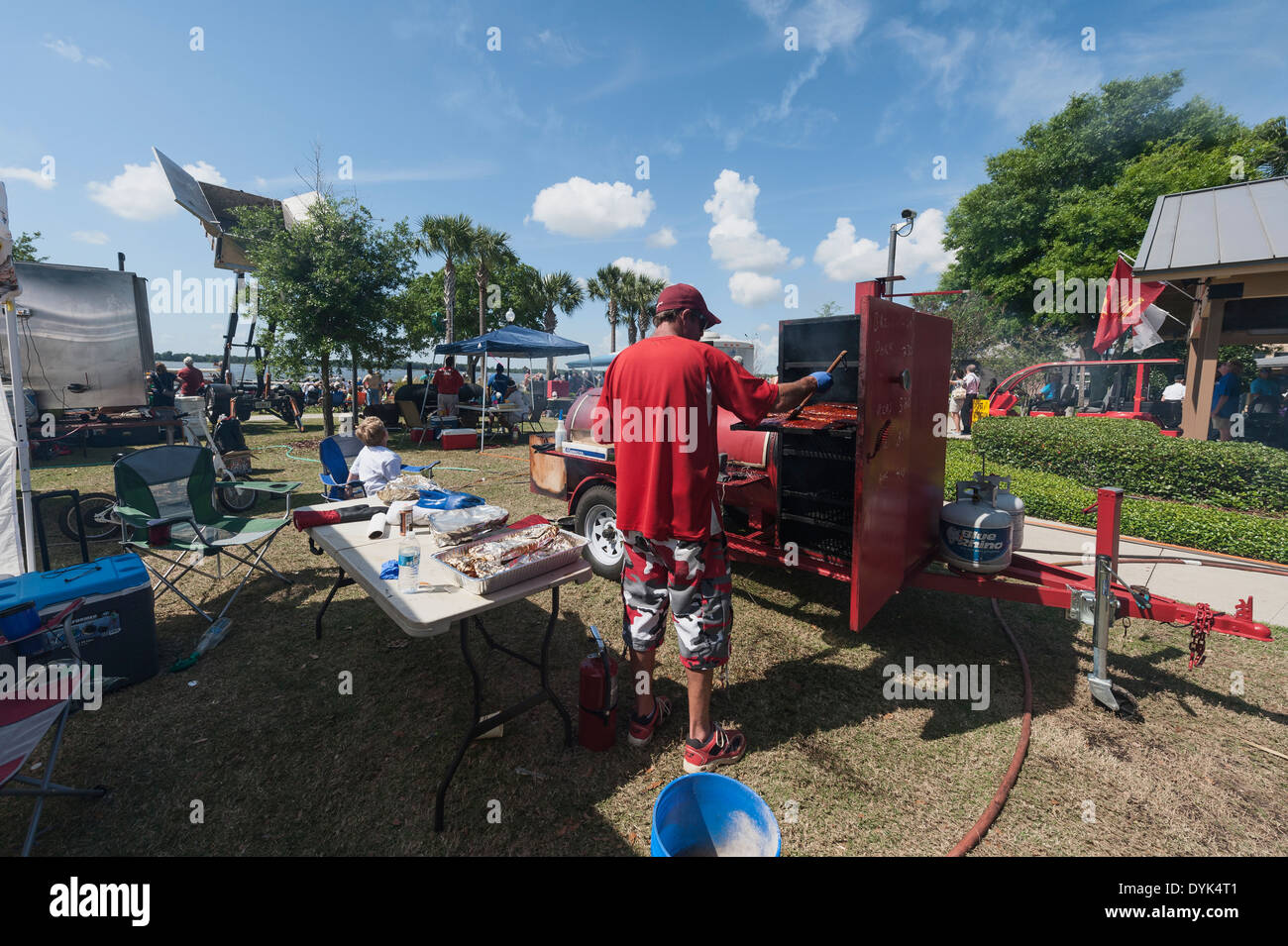 BBQ Smoker Competition Cooking at Wooton Park in Tavares, Florida USA