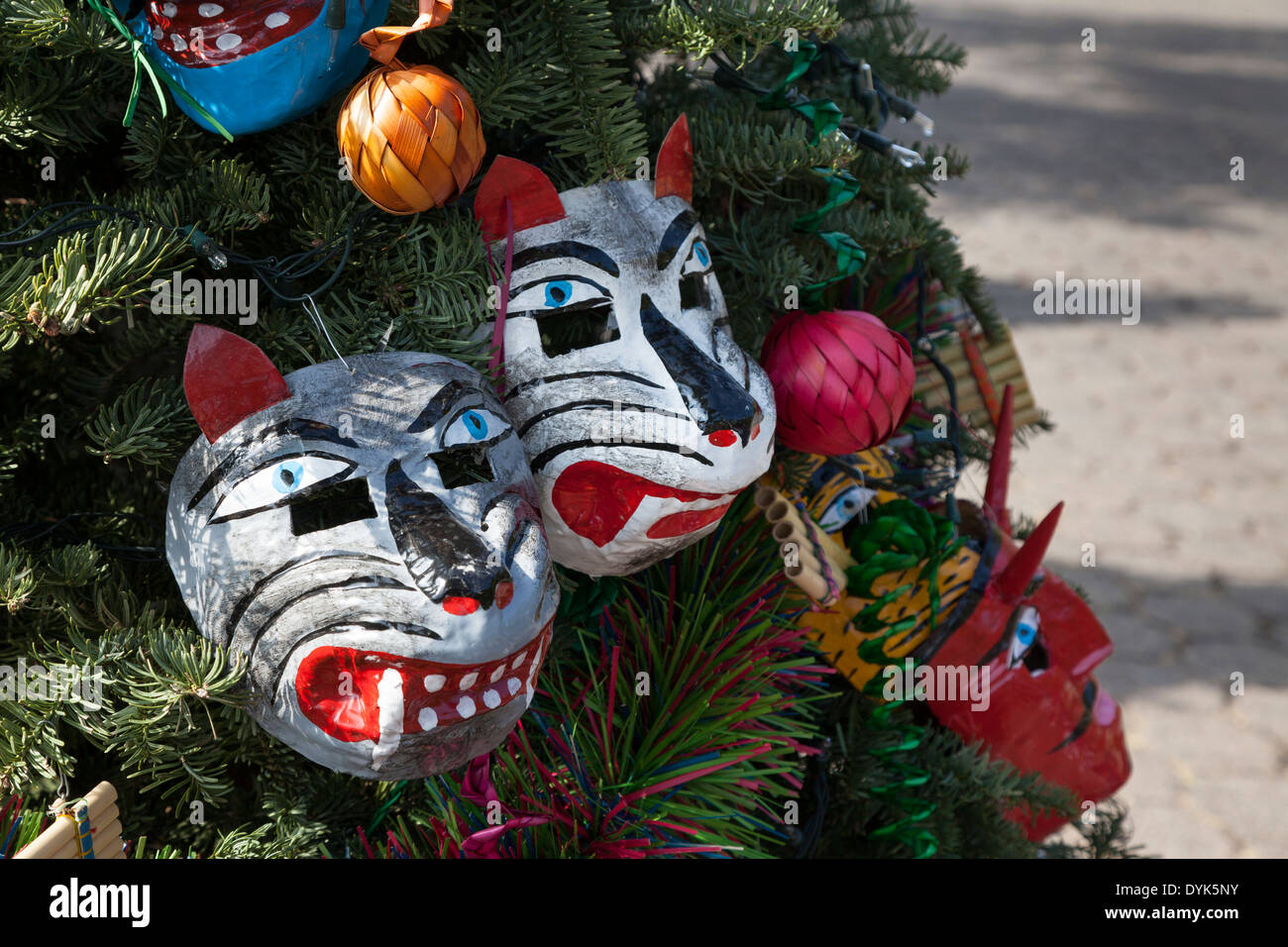 Cartonería decorated Christmas tree at Chapultepec Castle Stock Photo