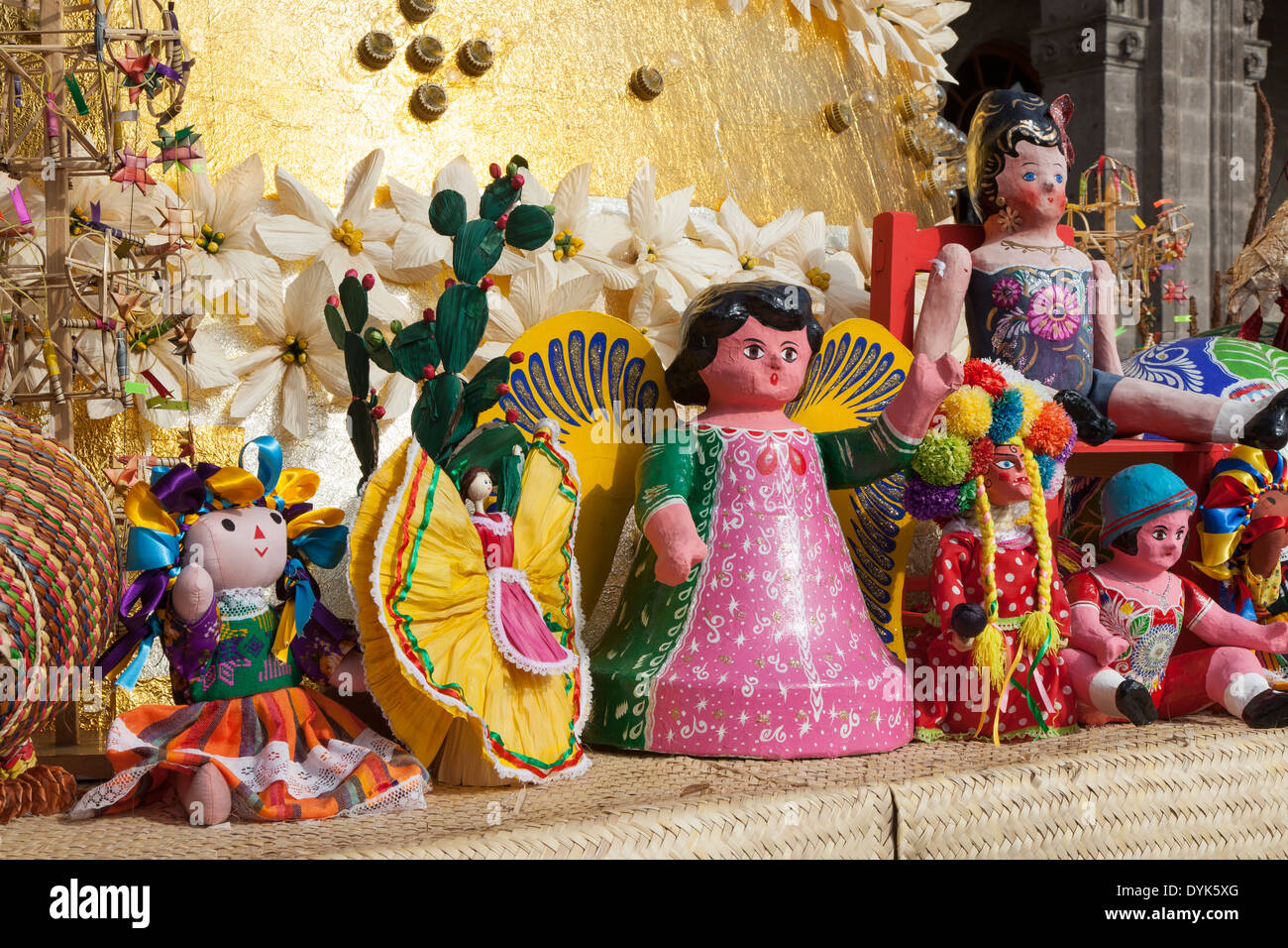 Cartonería figures on display at Chapultepec Castle Stock Photo