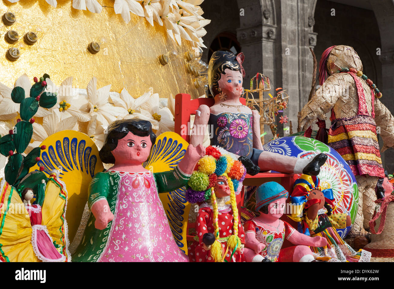 Cartonería figures on display at Chapultepec Castle Stock Photo