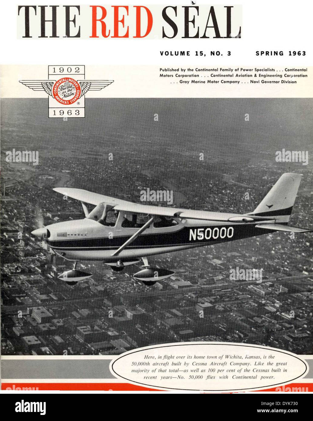 50,000th Airplane The Red Seal Cont Eng Mag JPEG Stock Photo
