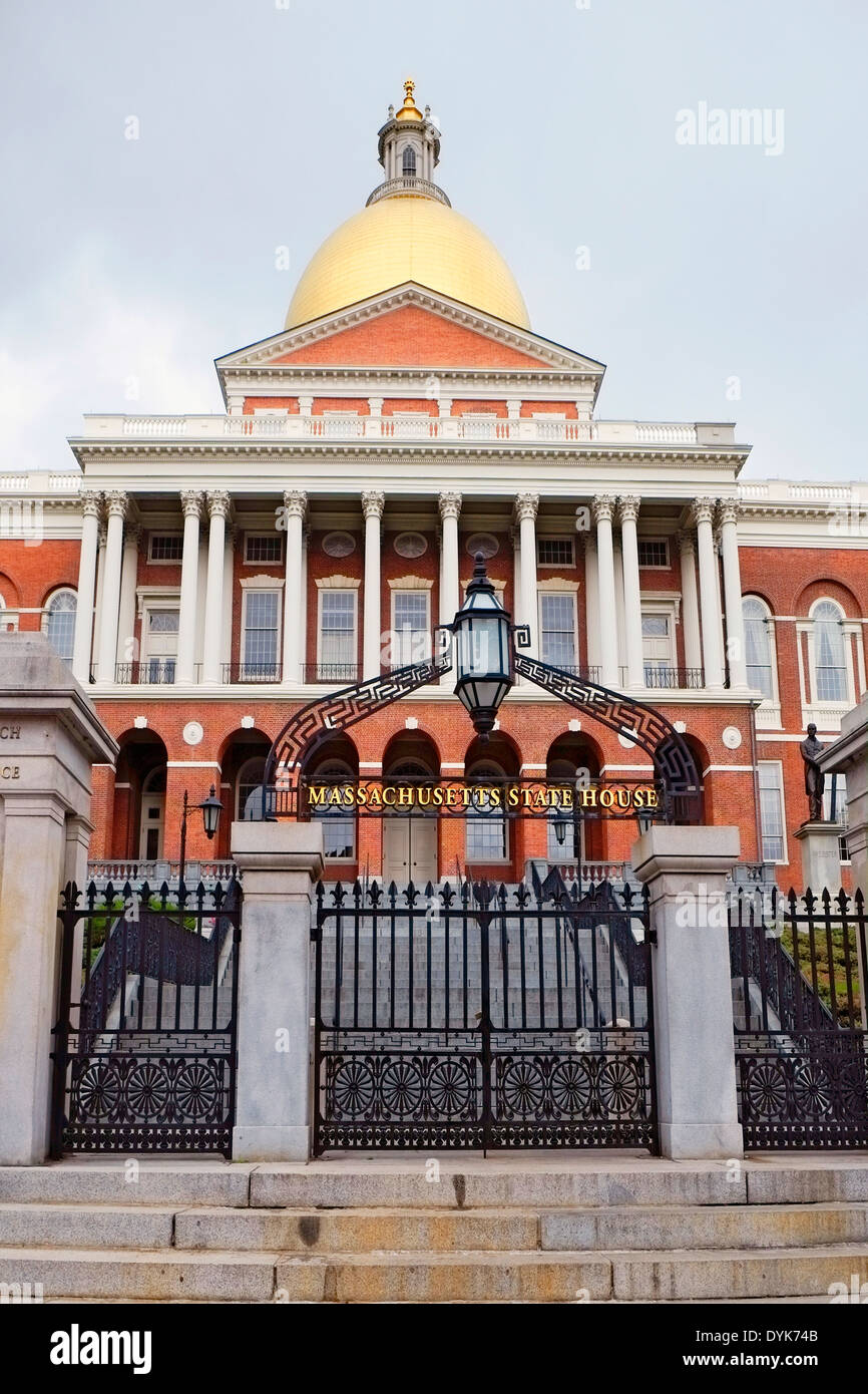 State Capitol Building Statehouse Boston Massachusetts MA Stock Photo