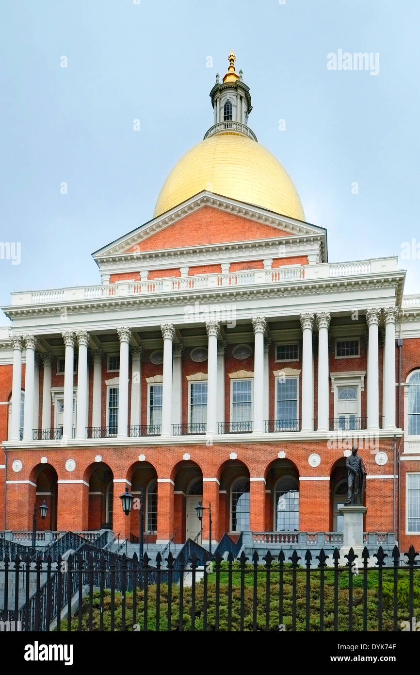 State Capitol Building Statehouse Boston Massachusetts MA Capital Stock Photo