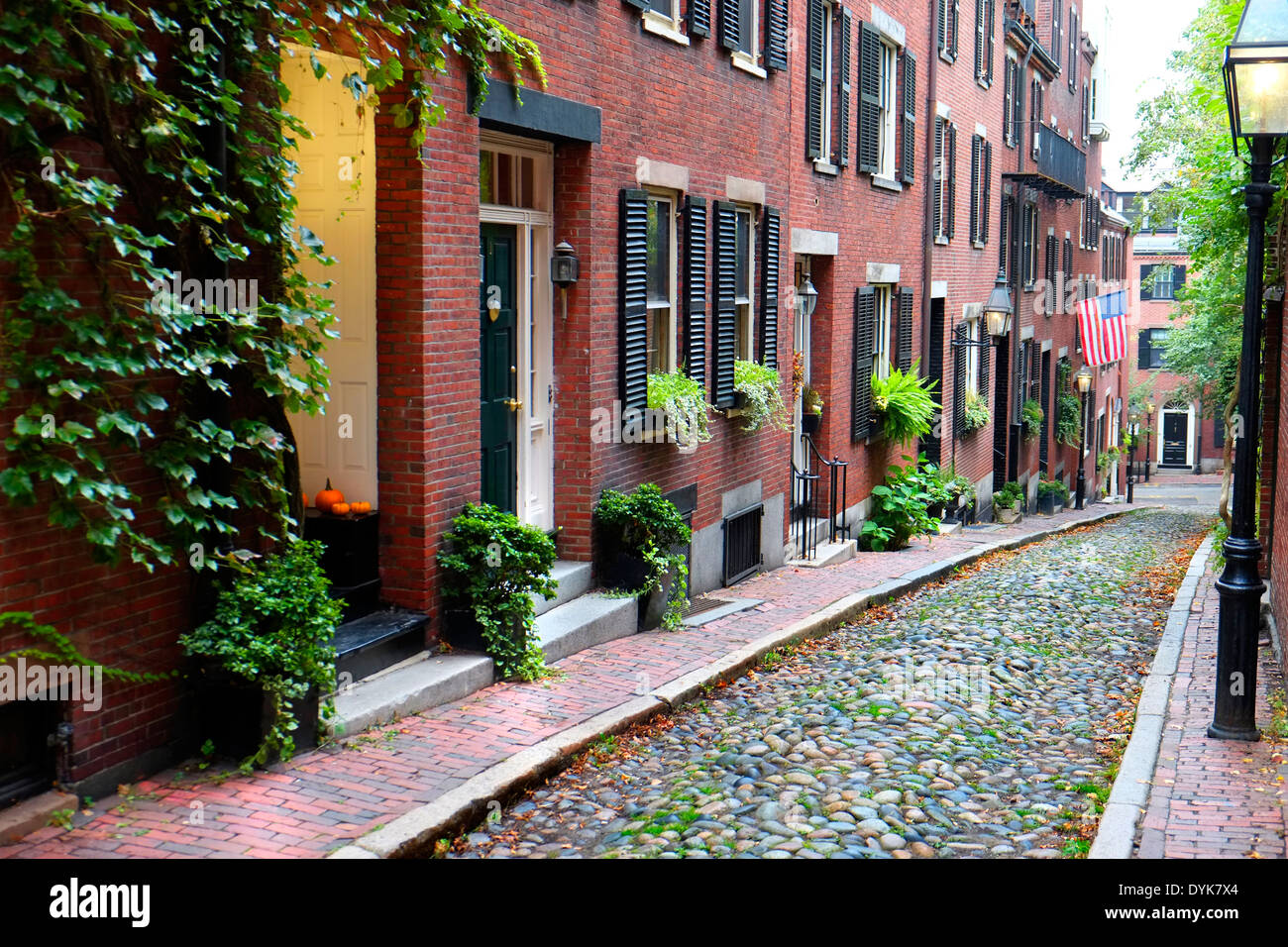 Rua Da Bolota, Em Beacon Hill, Boston, Massachusetts Foto de Stock - Imagem  de cidade, colorido: 47610424