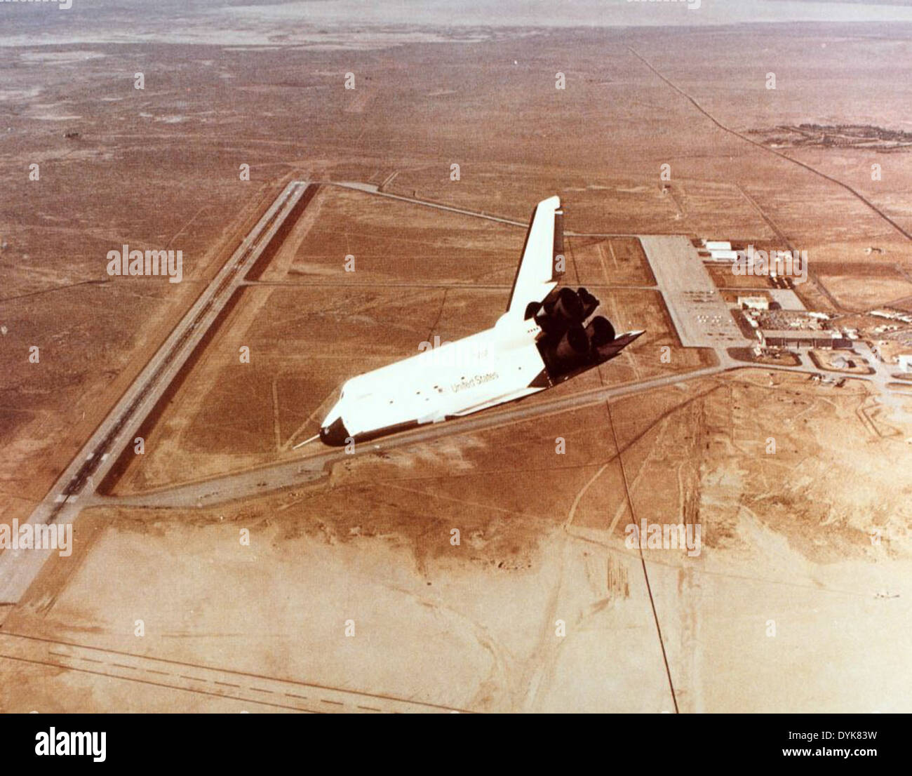 This photo captures the approach and landing tests at Edwards Air Force ...