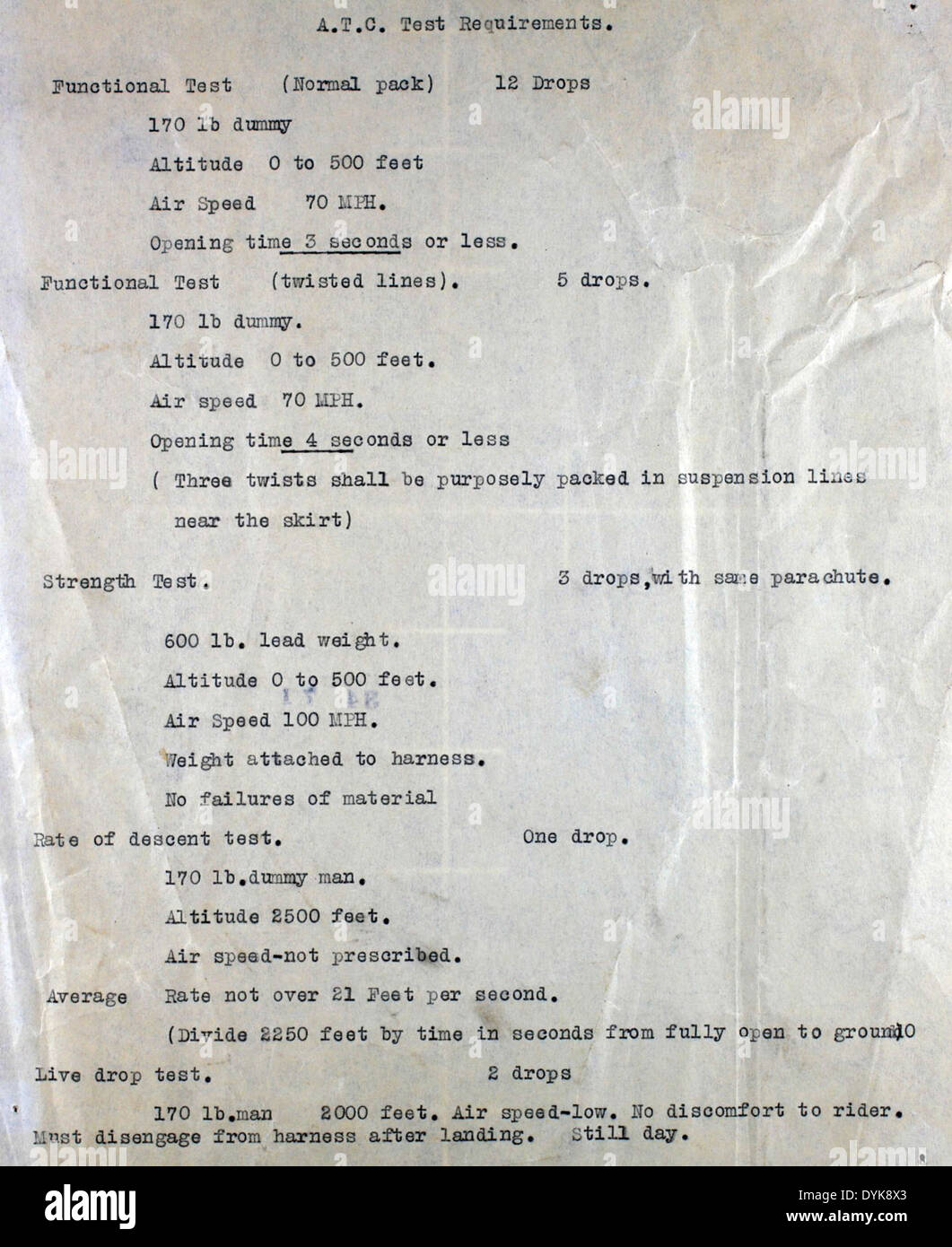 A.T.C. Test Requirements Stock Photo Alamy