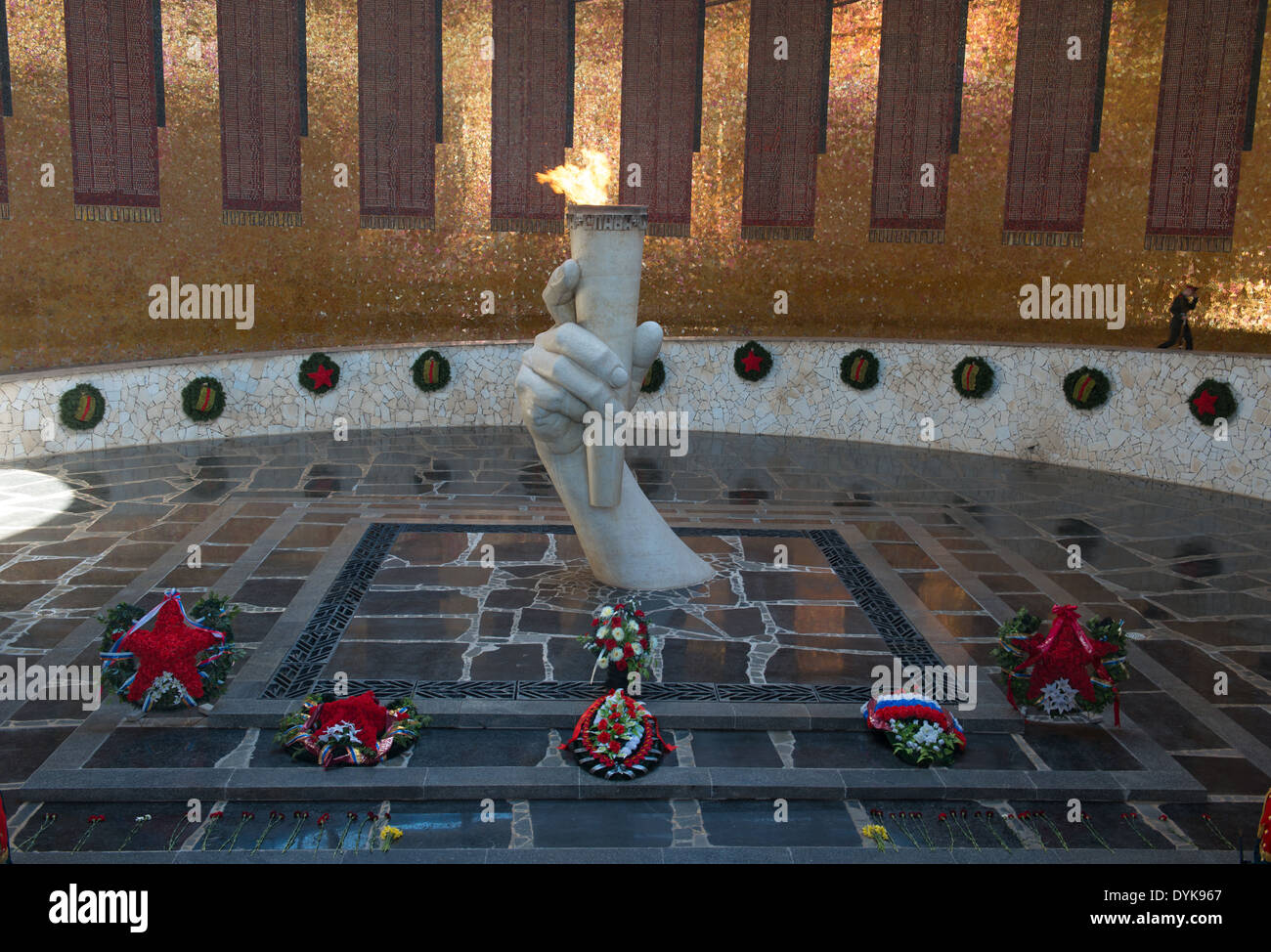 Eternal flame in Mamayev Kurgan memorial complex in Volgograd (former Stalingrad), Russia. Stock Photo