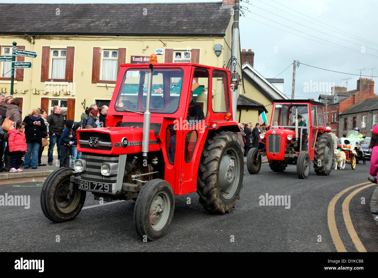 Massey Ferguson vintage tractor in the St Patrick's Day Parade in
